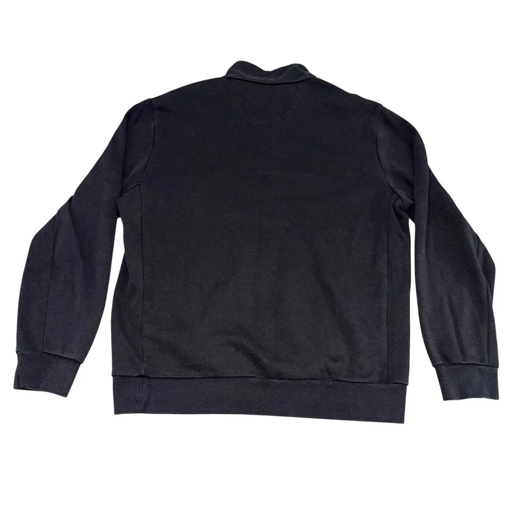 Polo Ralph Lauren Mens Black Snap Neck Fleece Sweatshirt Men's Large Pony Logo
